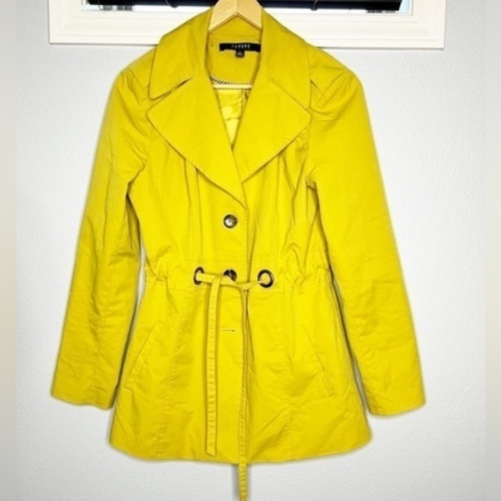Sandro Studio Mustard Yellow Rain Jacket size Medium EUC